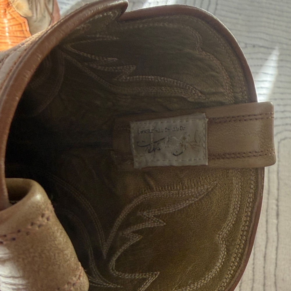 Tony Lama Tan and Brown Western Boots - Picture 4 of 4